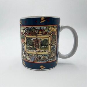 Lang & Wise Coffee Mug Welcome Each New Day Susan Winget Folk Art 1997